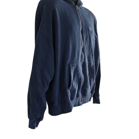 Abercrombie & Fitch Men's Size Large Blue Oversized Zip Up Hoodie - Picture 2 of 7